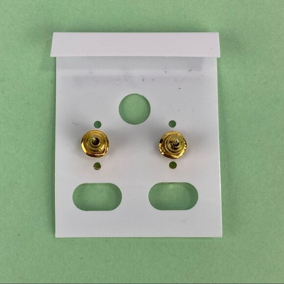 New Gold Colored Lotus Flower Nickel Free Dainty Fashion Jewelry Earrings - Picture 4 of 4